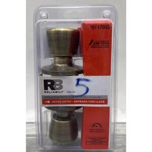 Reliabilt Gallo Antique Brass Finish Keyed Entry Door Knob Set